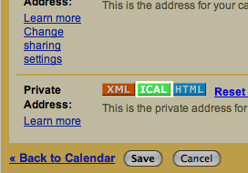 Private ICAL Link