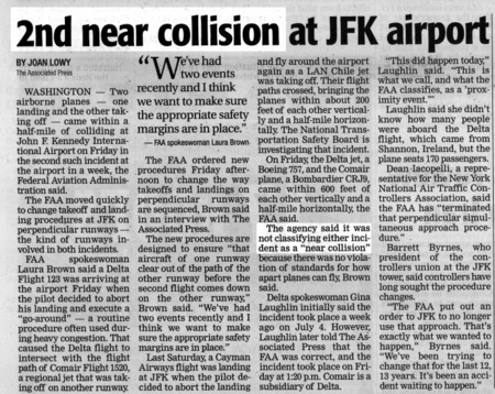 Sensationalism No, AP, as you state in the article, these were NOT 'near collisions'.